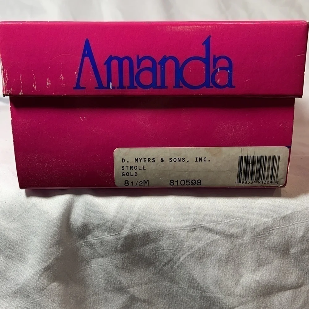 Amanda Acrylic Heels with Gold Accents - EUC